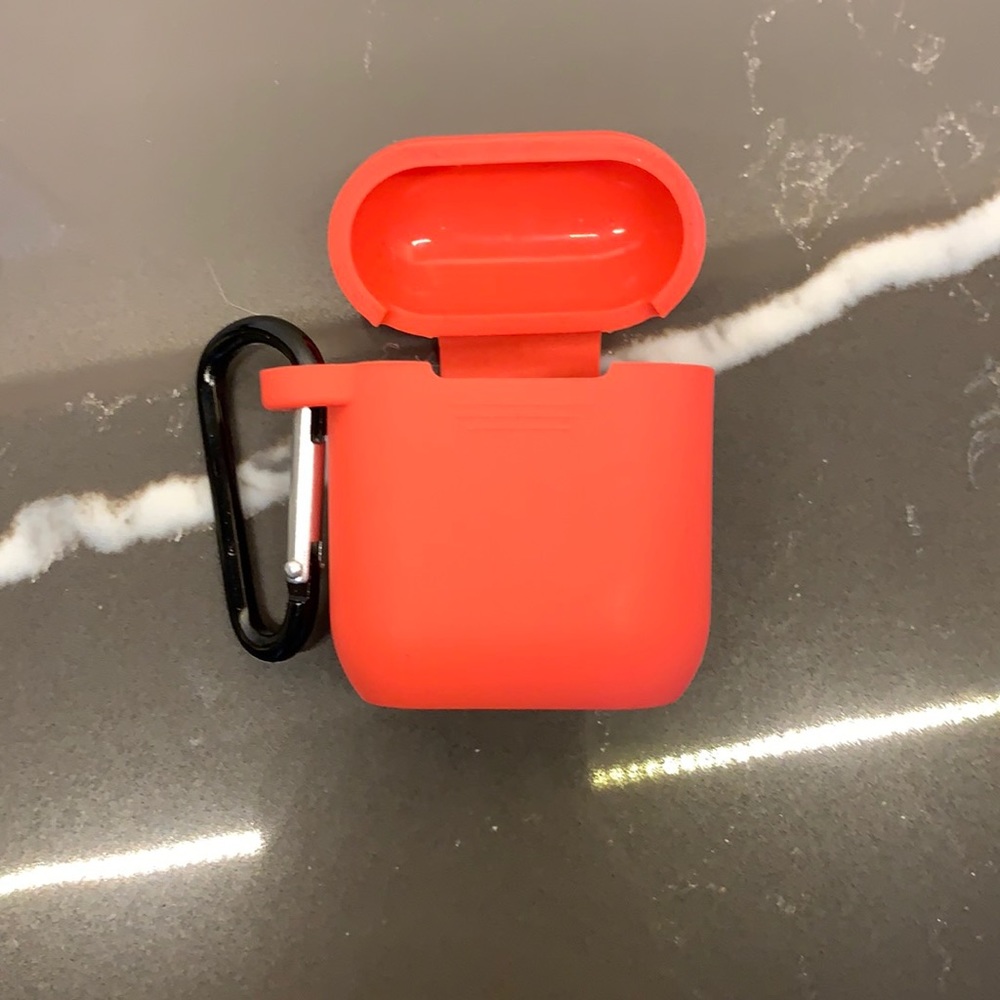 Red silicone airpods case cover